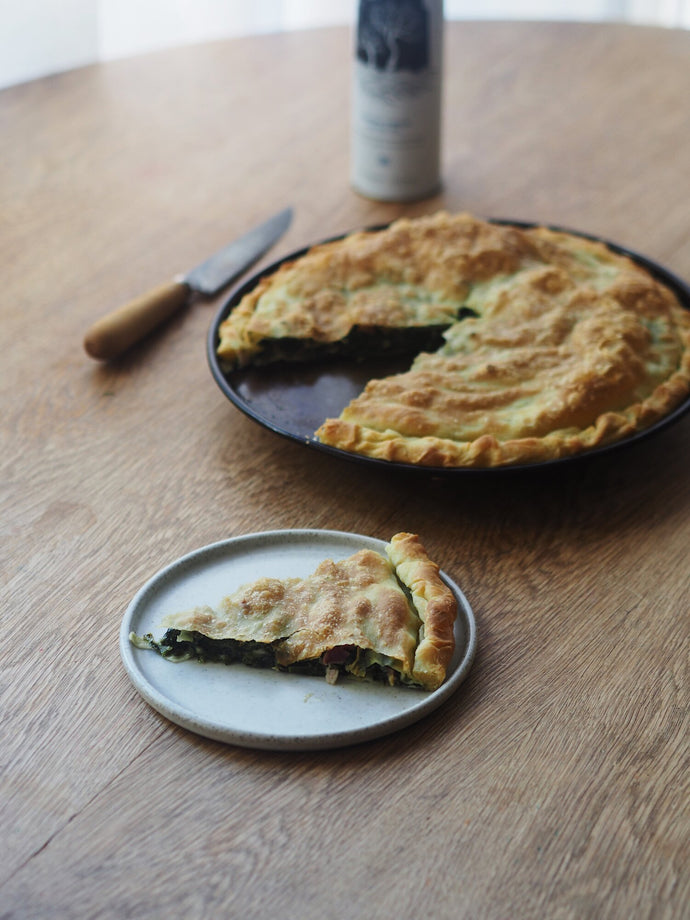 Erbazzone Reggiano (Spinach and Speck Pie with Olive Oil Pastry)