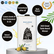 Phileos Ultra Premium Extra Virgin Olive Oil PGI Laconia -3L tin
