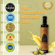 Phileos Premium Organic Extra Virgin Olive Oil - 500ml dark green glass bottle