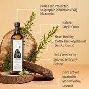Phileos Ultra Premium Extra Virgin Olive Oil PGI Laconia - 1L dark green glass bottle